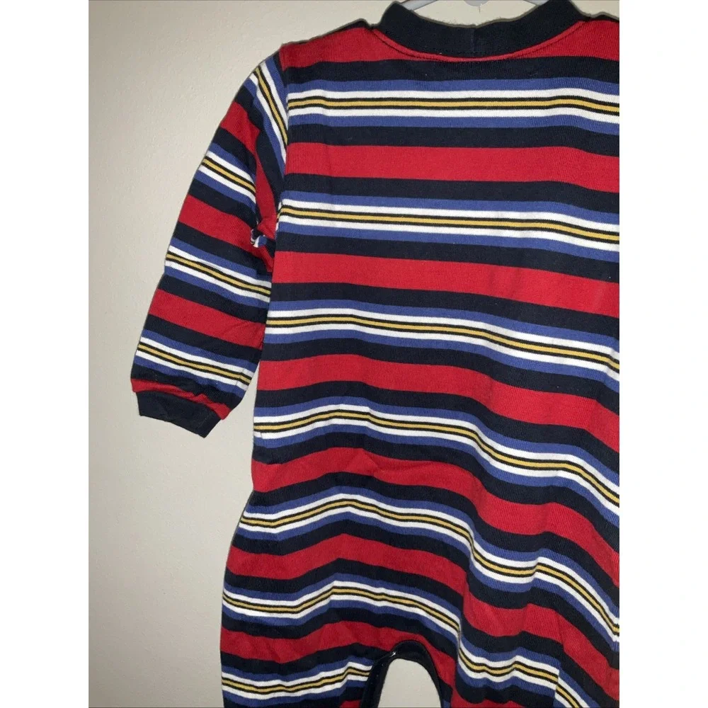 Vintage OshKosh B'gosh Striped Firefighter Dalmatian Romper 24 Months Multicolor